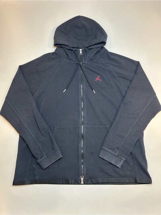 Jordan Other - Jordan Flight Essentials Full-Zip Raglan Fleece Hoodie Black Embroidered Red